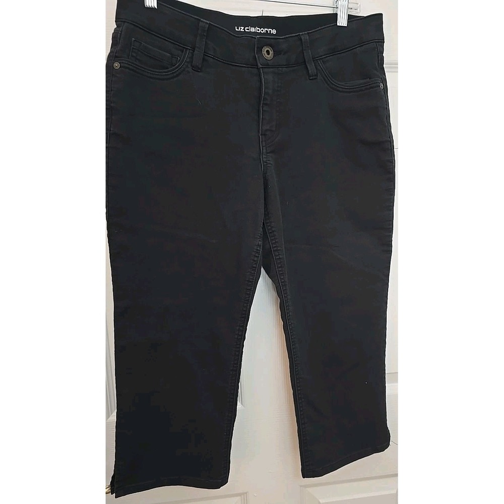 Liz Claiborne Women's Capris Size 10 Classic Black Stretchable
